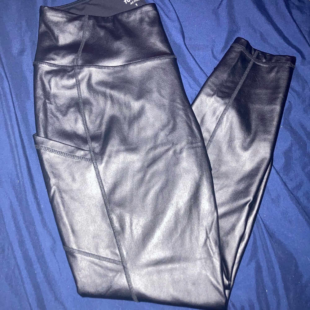 TORRID faux leather leggings Size 1 with side pockets. Inside is super comfy